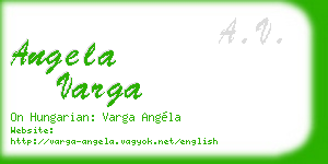 angela varga business card